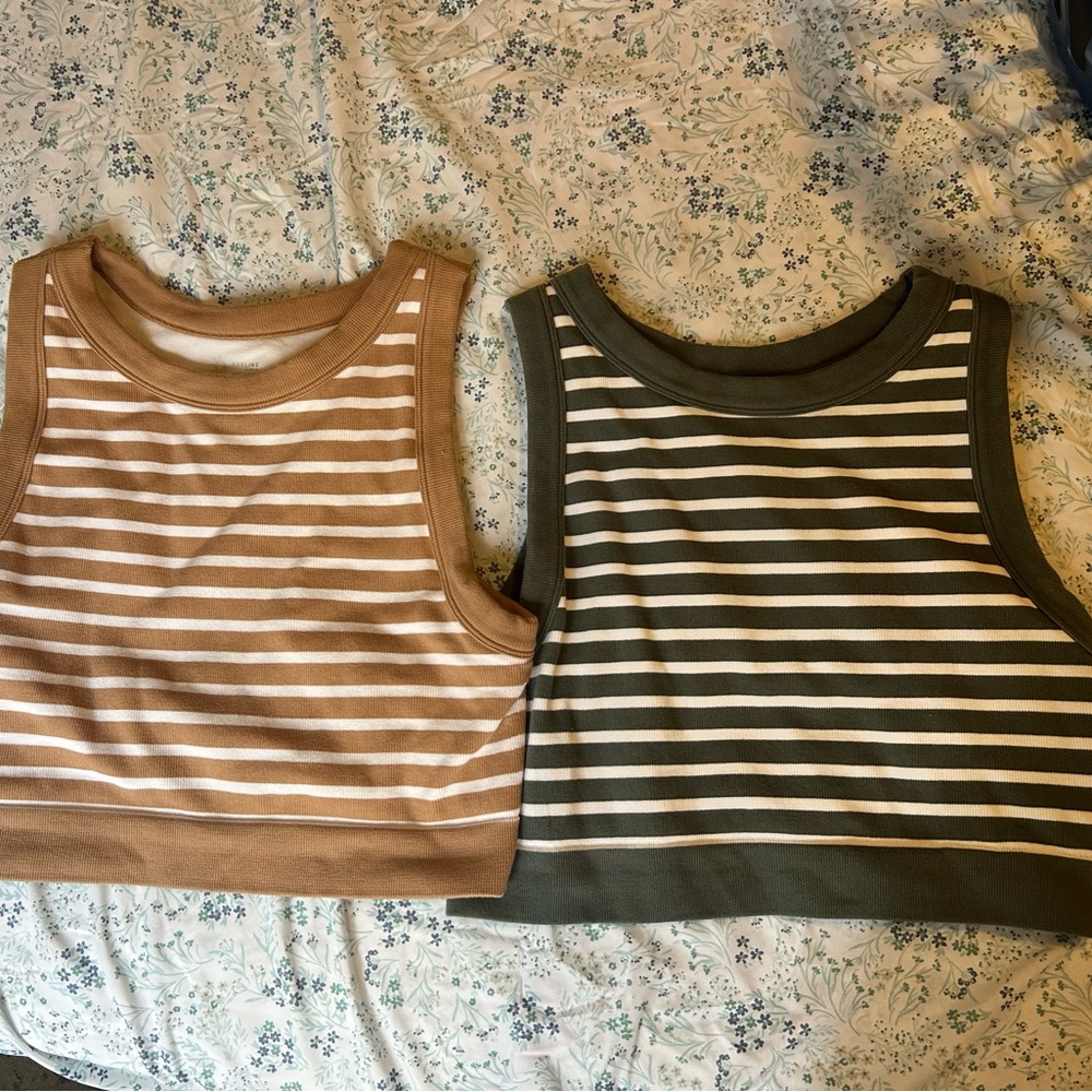 Aerie Offline Striped Longline Bralette Tanks